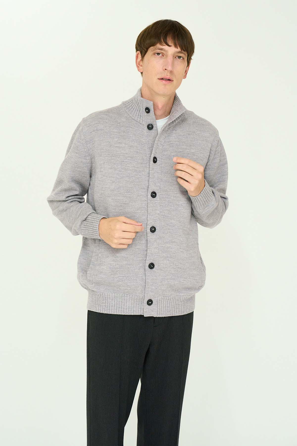 【NEW】WOOL STAND COLLAR CARDIGAN