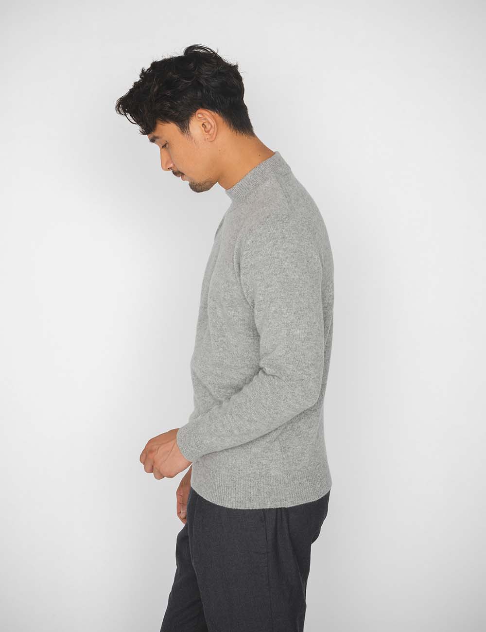 CASHMERE SILK WOOL MOCKNECK