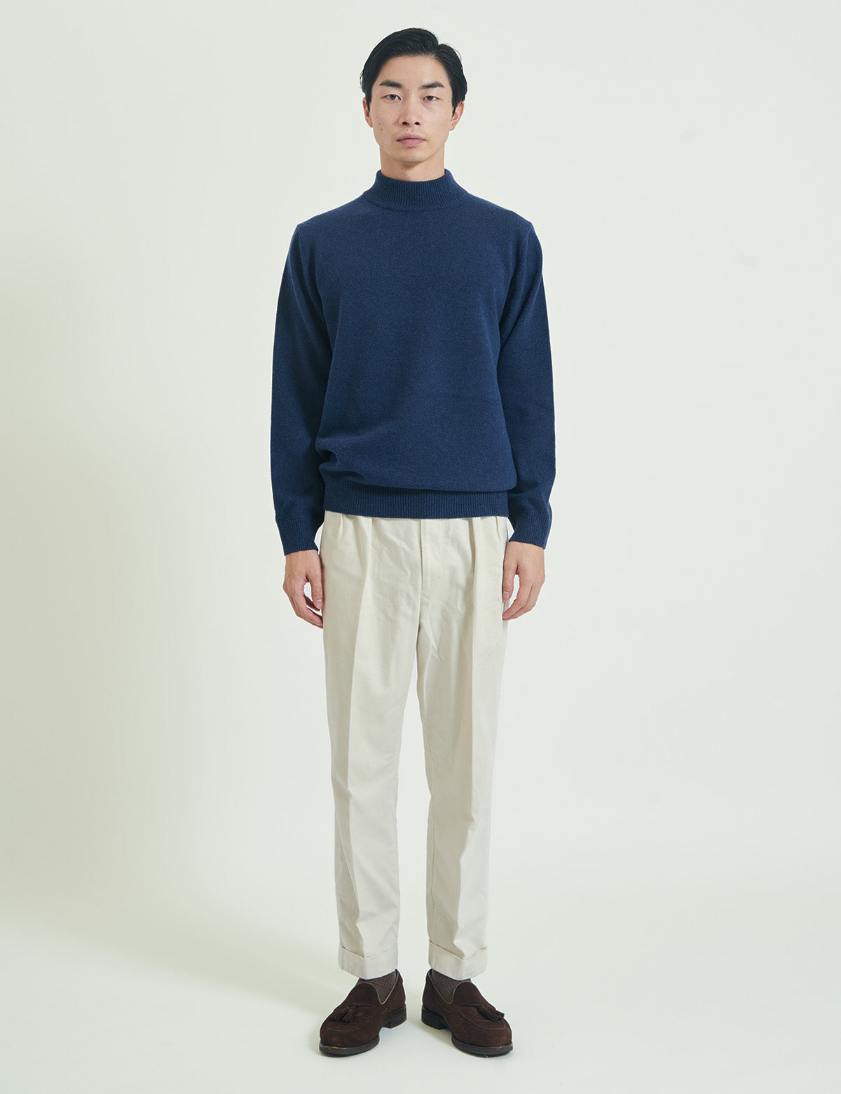 CASHMERE SILK WOOL MOCKNECK