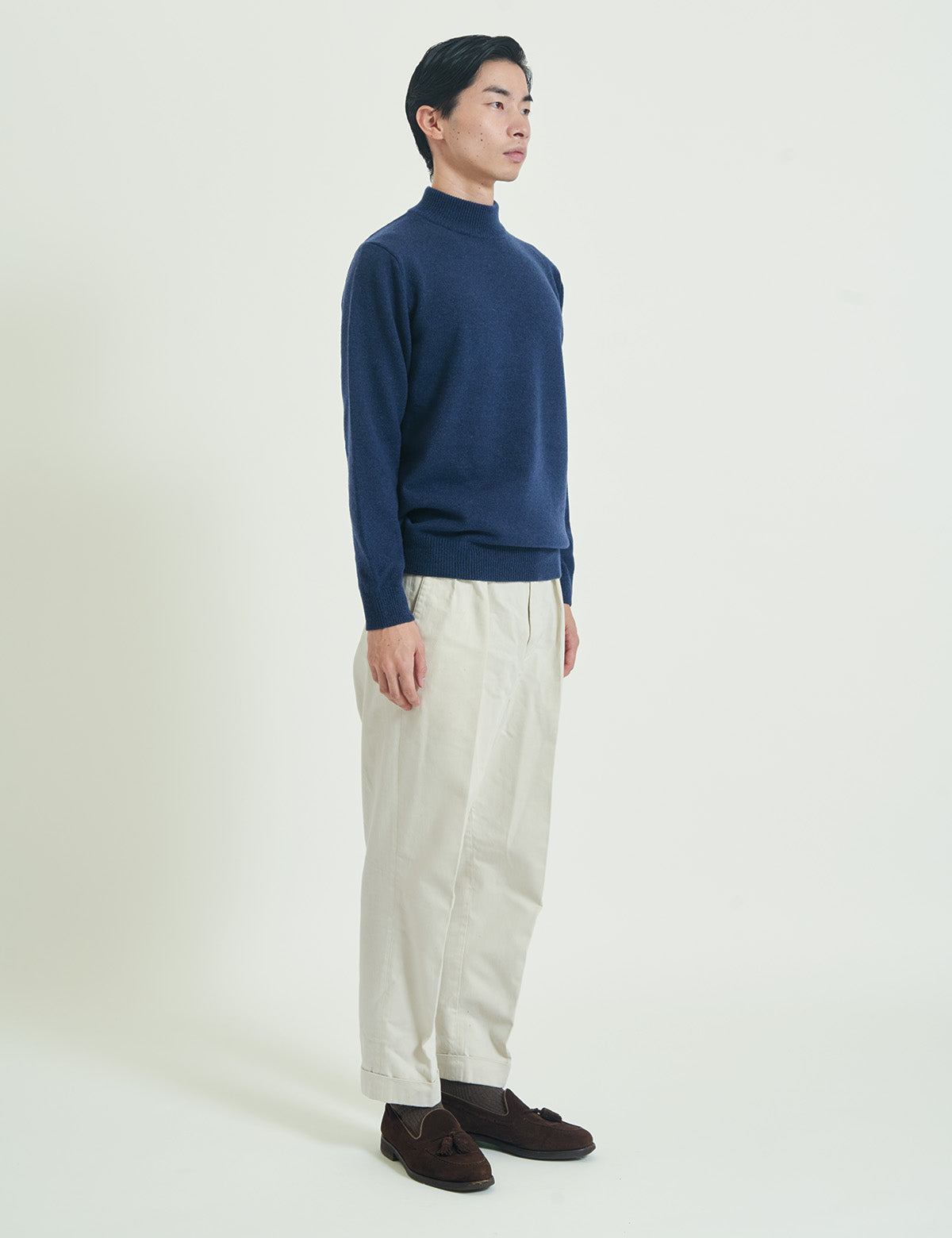 CASHMERE SILK WOOL MOCKNECK