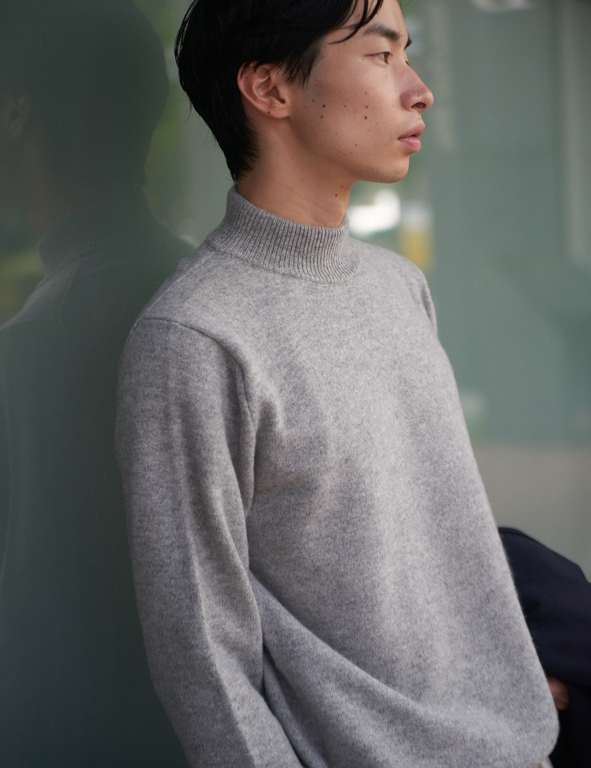 CASHMERE SILK WOOL MOCKNECK