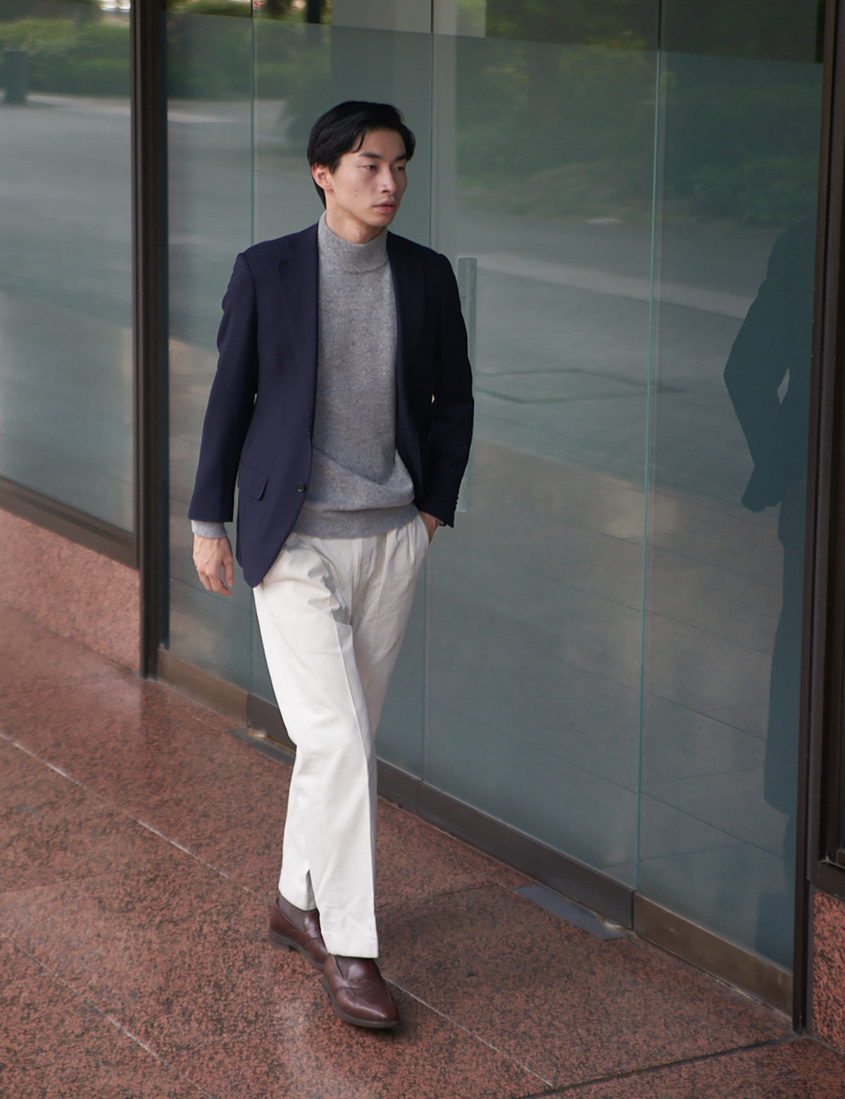 CASHMERE SILK WOOL MOCKNECK