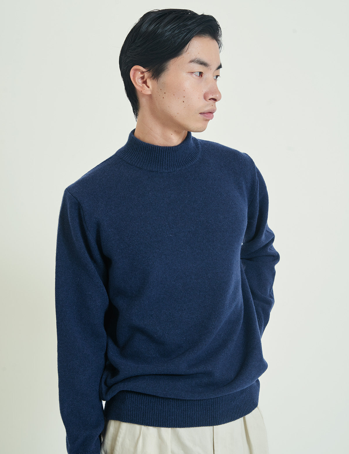 CASHMERE SILK WOOL MOCKNECK