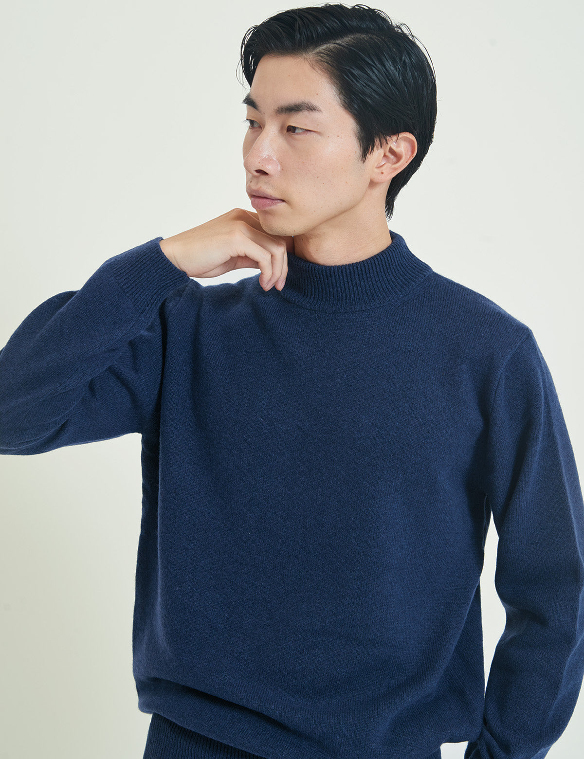 CASHMERE SILK WOOL MOCKNECK