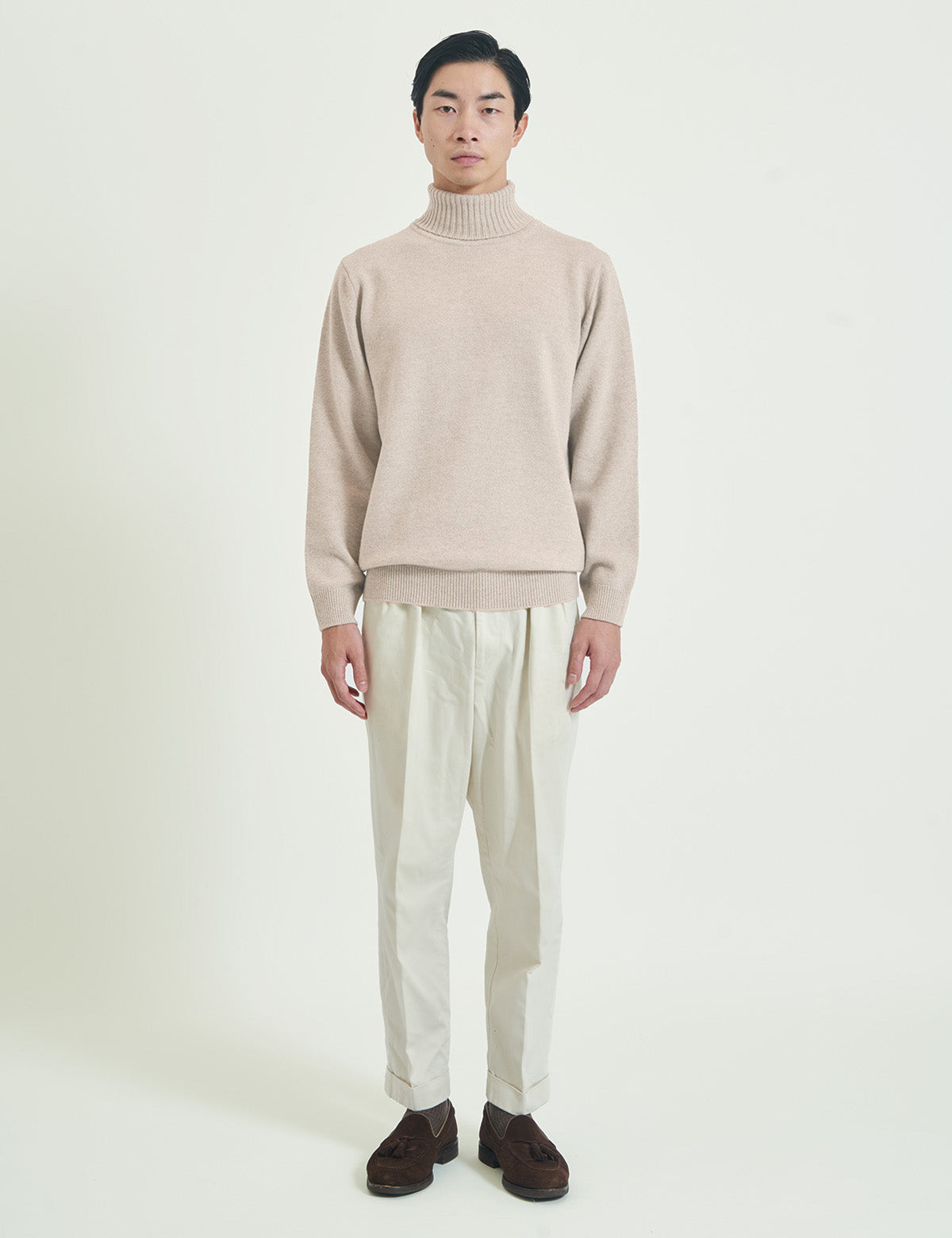CASHMERE SILK WOOL TURTLENECK