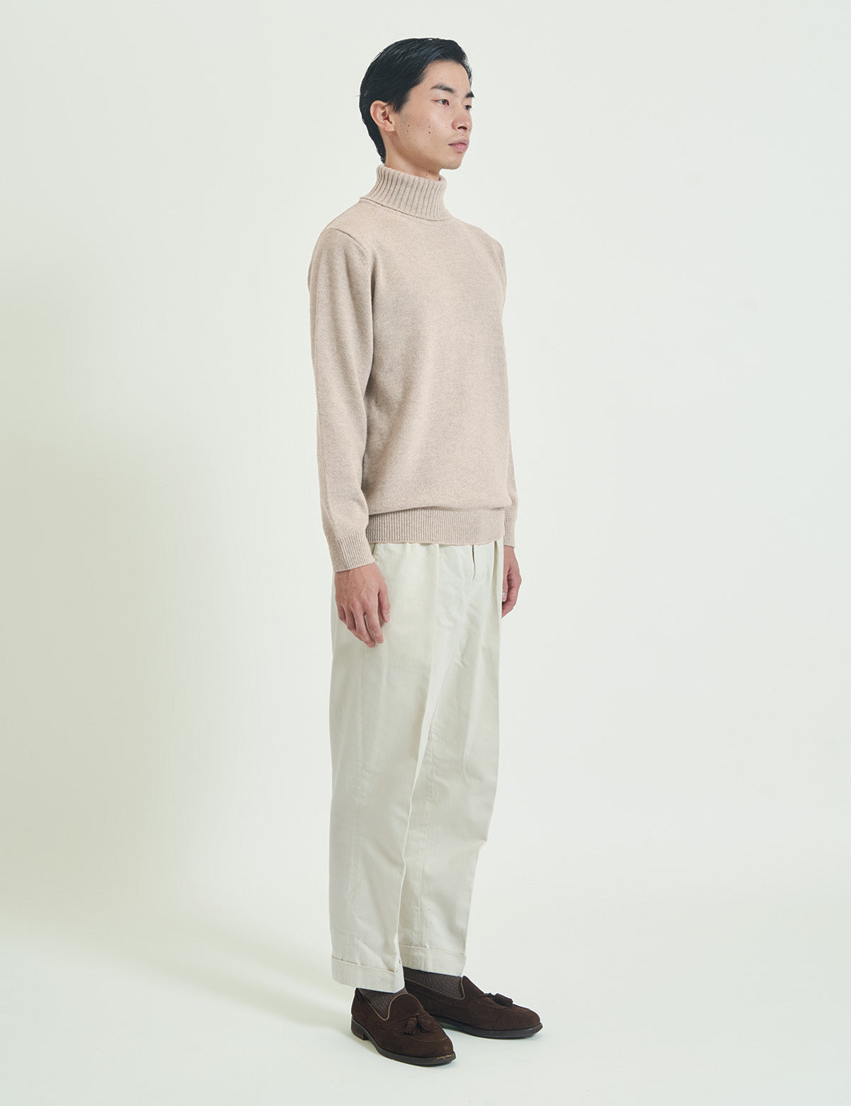 CASHMERE SILK WOOL TURTLENECK