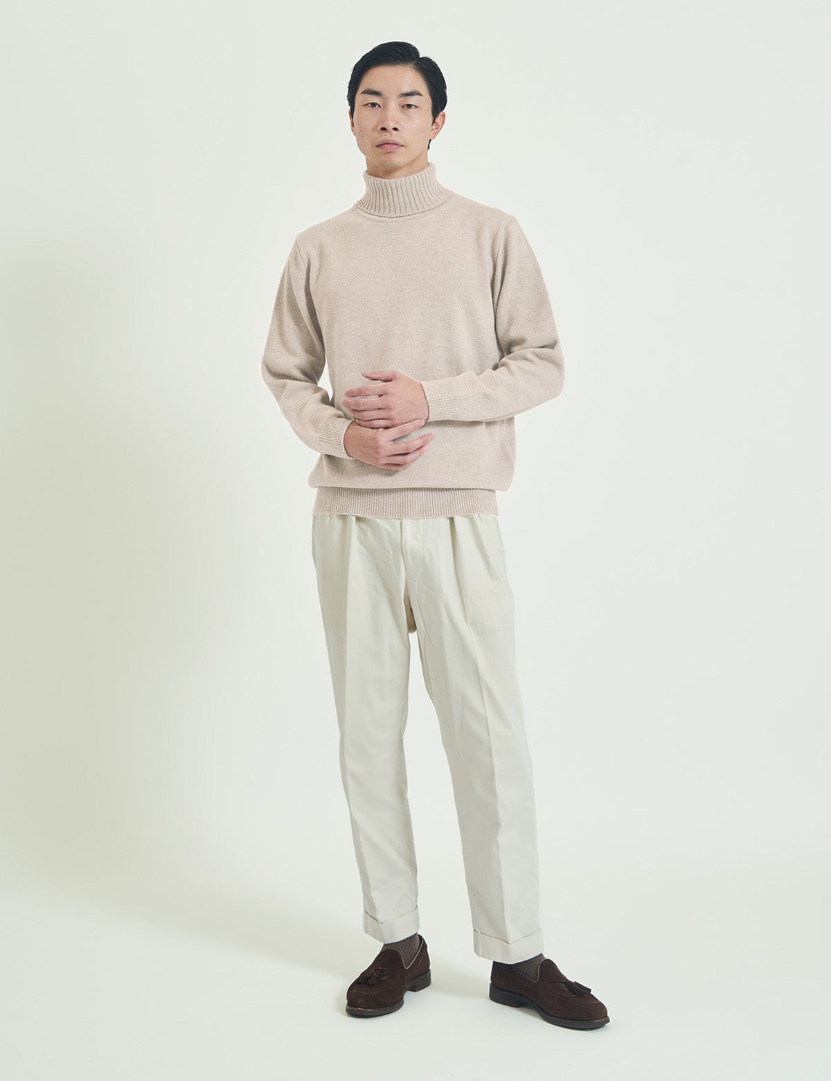 CASHMERE SILK WOOL TURTLENECK