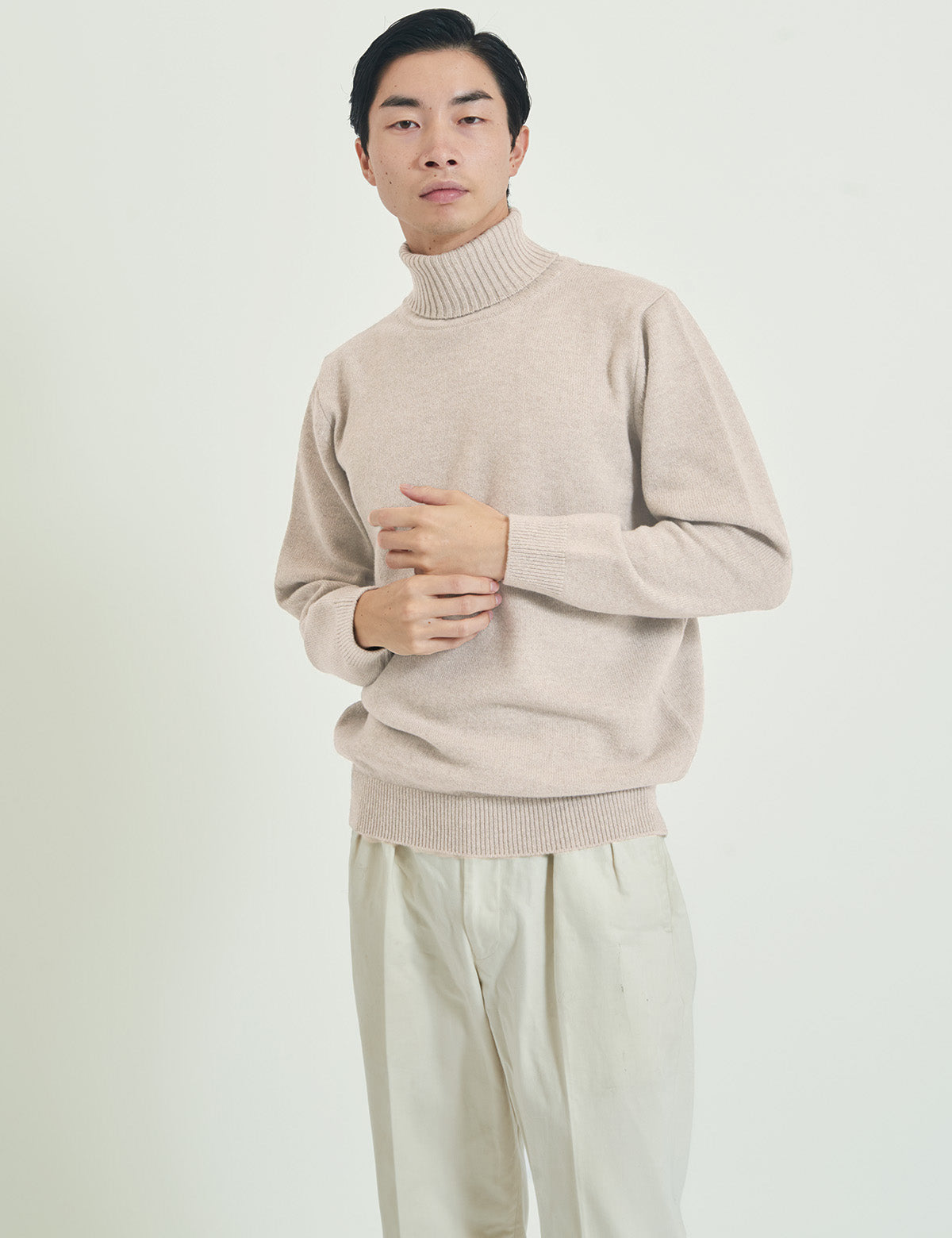 CASHMERE SILK WOOL TURTLENECK