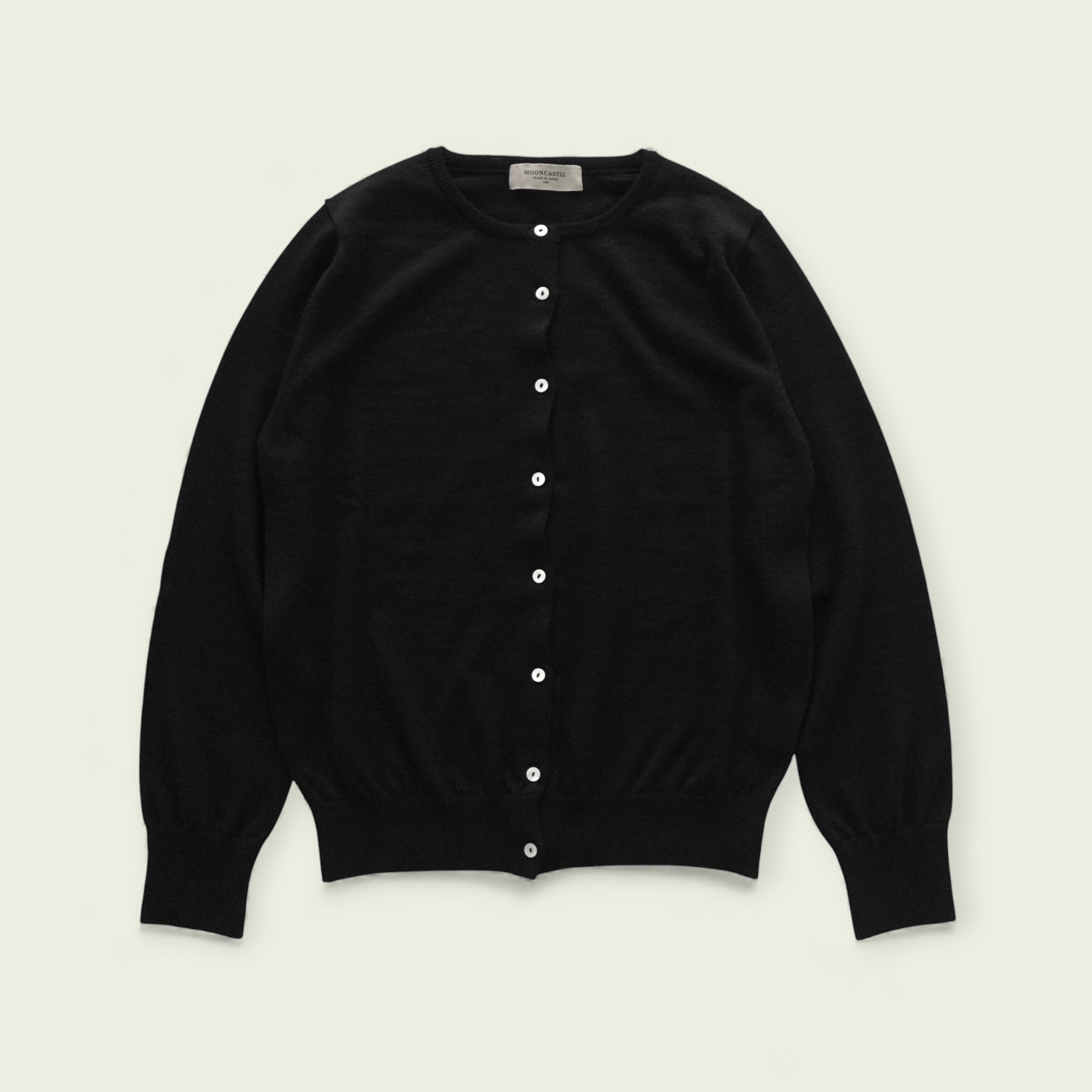 【WOMEN】12G Merino Wool Crewneck Cardigan