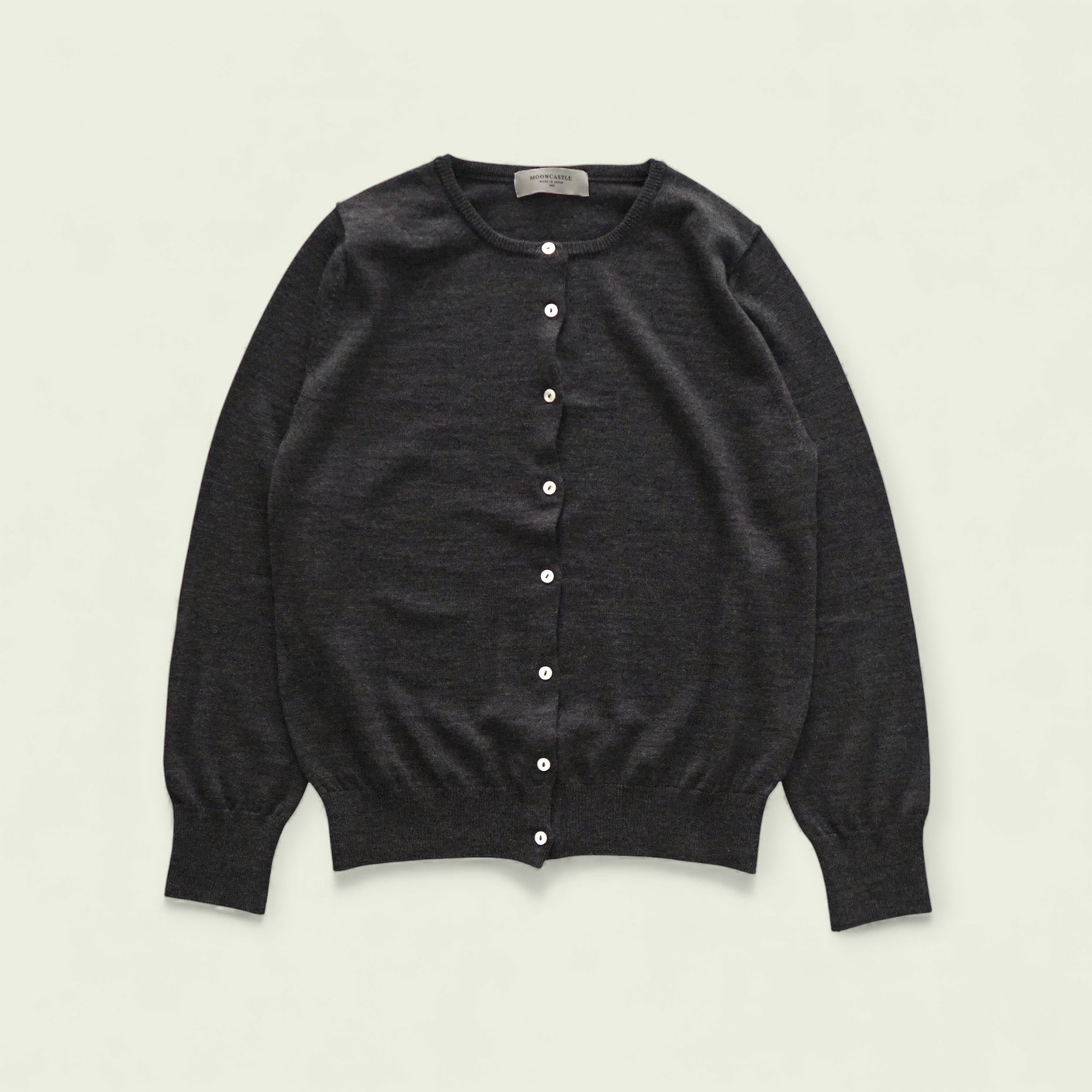 【WOMEN】12G Merino Wool Crewneck Cardigan