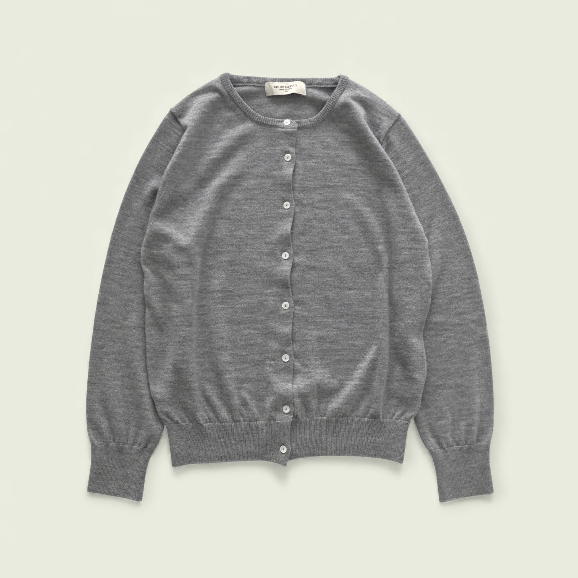 【WOMEN】12G Merino Wool Crewneck Cardigan