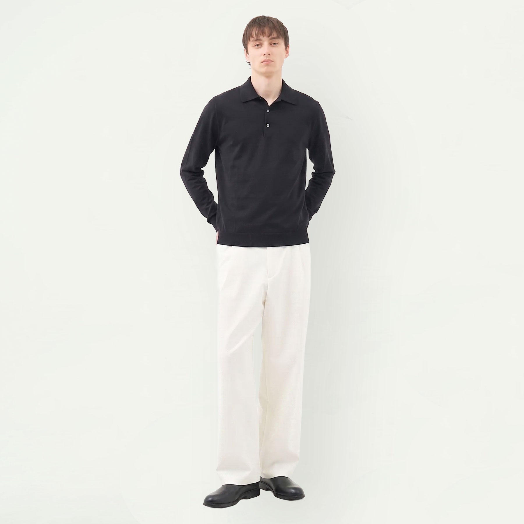 SEA ISLAND COTTON POLONECK LONG SLEEVE