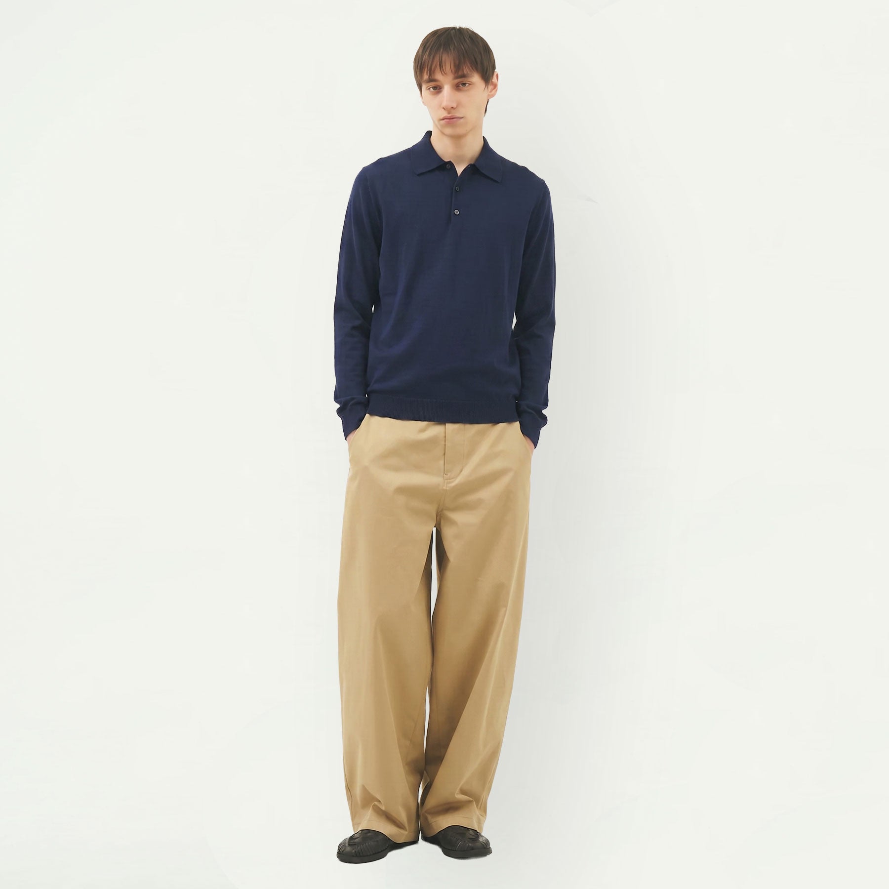 SEA ISLAND COTTON POLONECK LONG SLEEVE