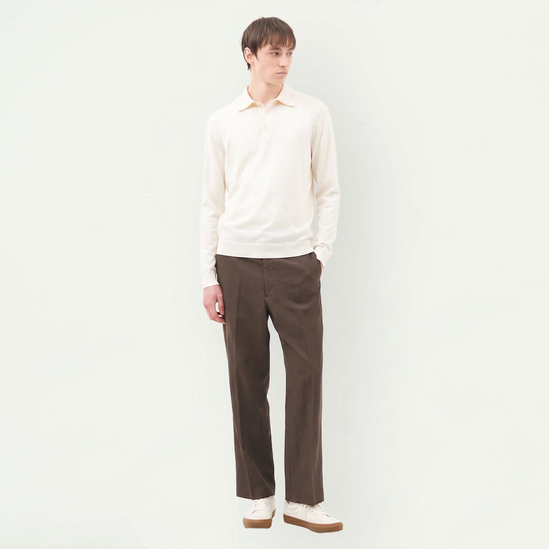 SEA ISLAND COTTON POLONECK LONG SLEEVE