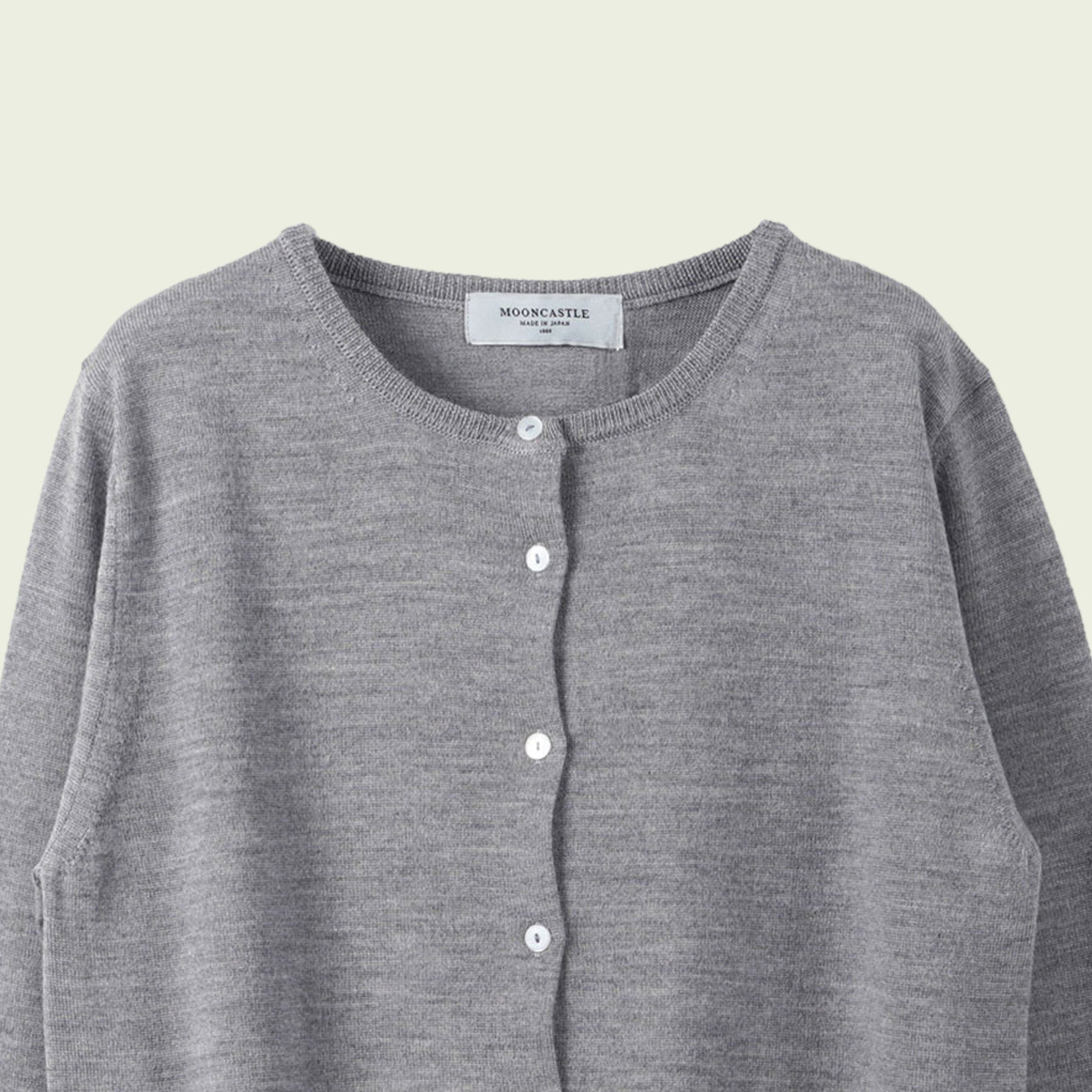 【WOMEN】12G Merino Wool Crewneck Cardigan