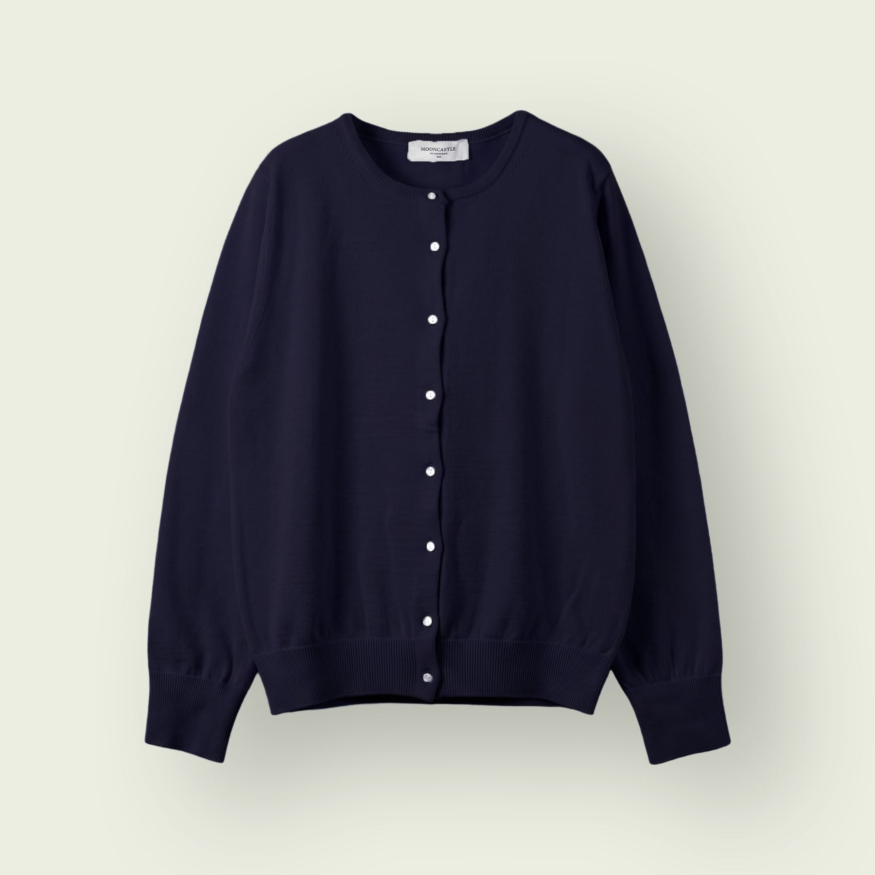【WOMEN】12G Merino Wool Crewneck Cardigan