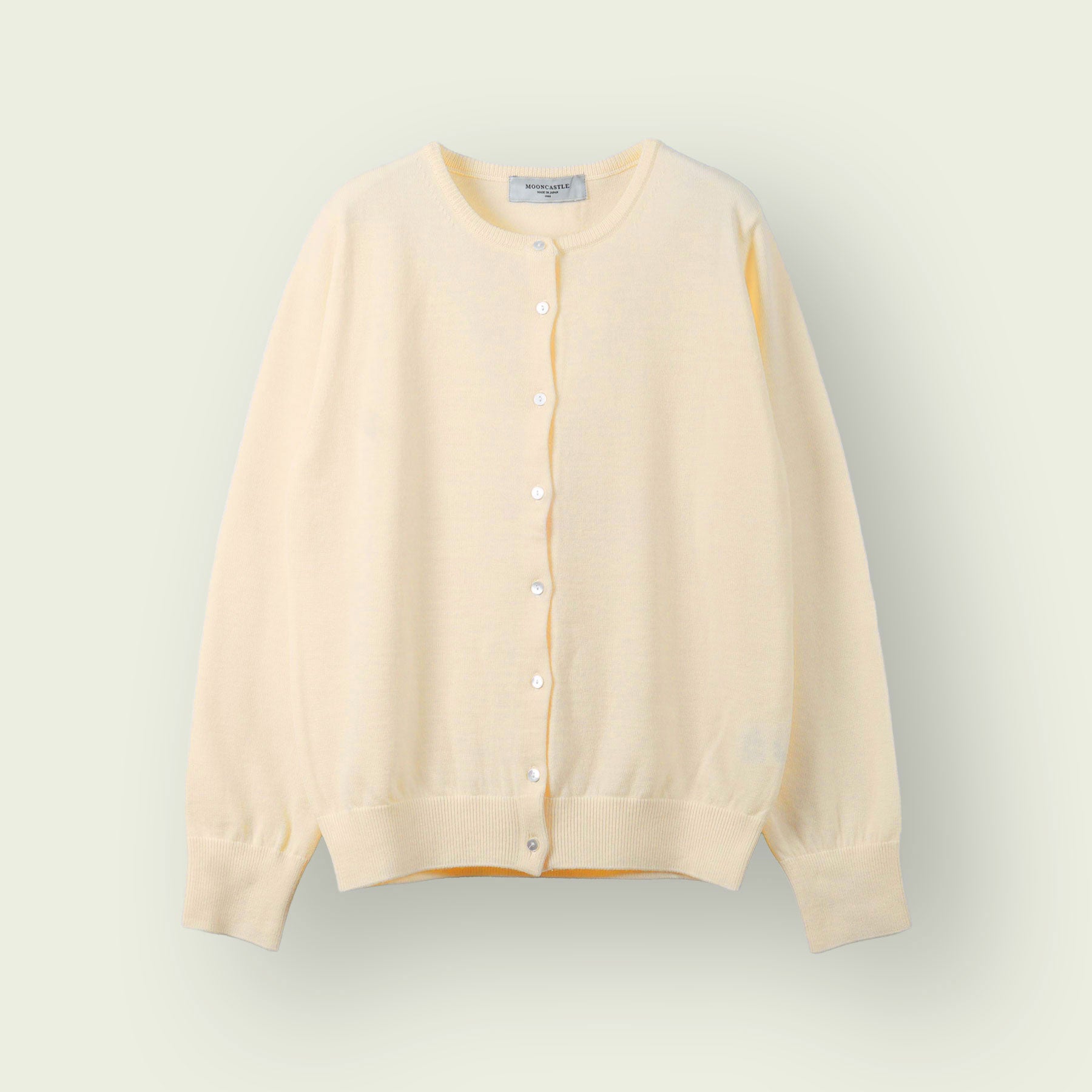 【WOMEN】12G Merino Wool Crewneck Cardigan