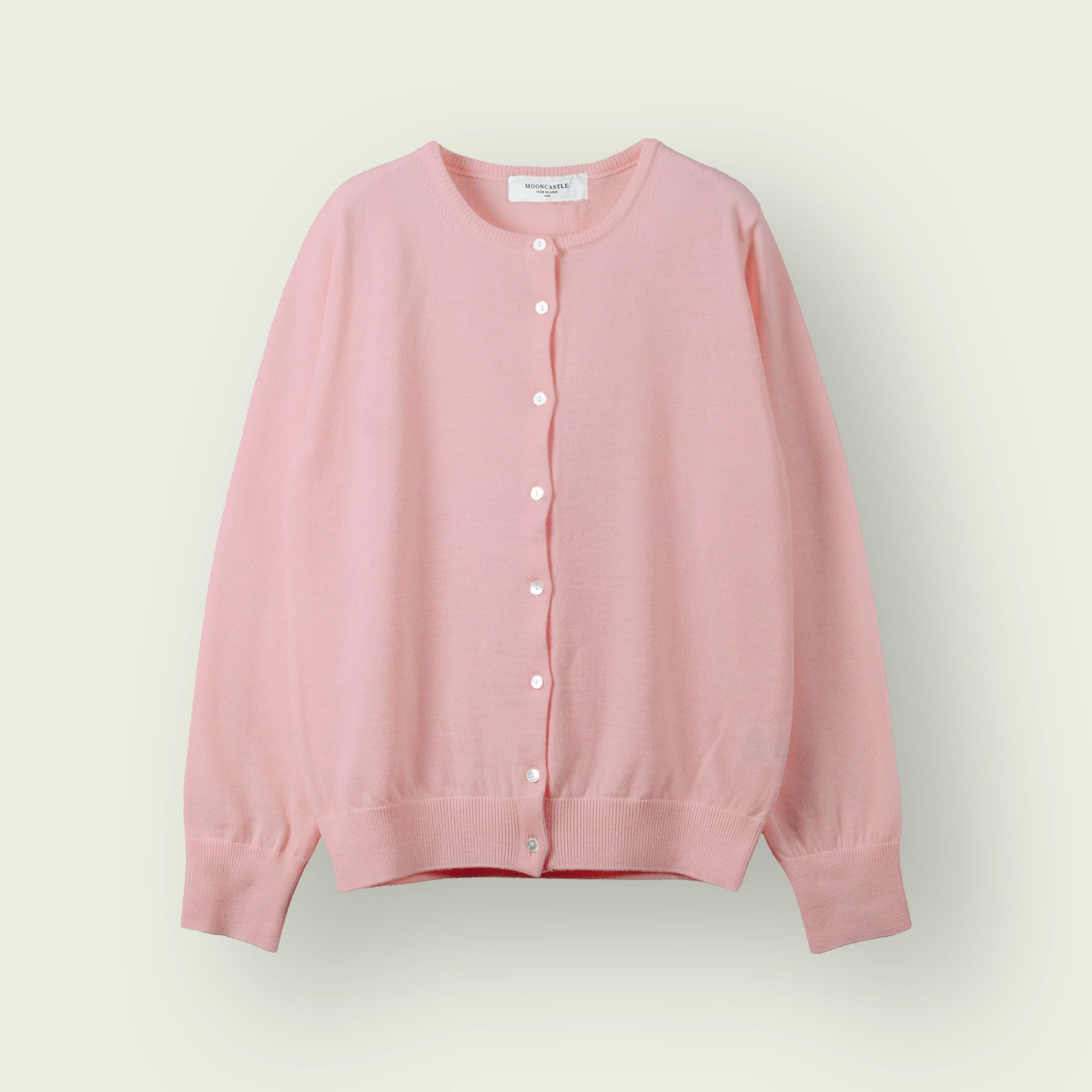 【WOMEN】12G Merino Wool Crewneck Cardigan